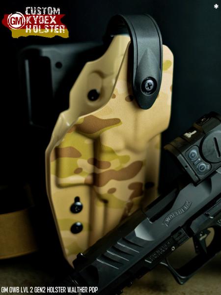 GM OWB Custom Kydex Holster Multi Mount - LVL 2 GEN2 - Walther PDP